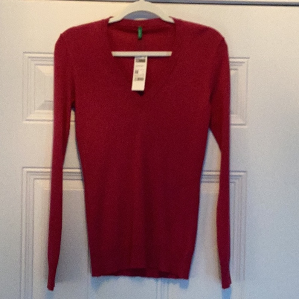 Deep Pink Benetton Sweater, Size M